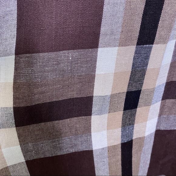 Bellissima Brown Tan Button Up Linen Blend Top M - Picture 11 of 11